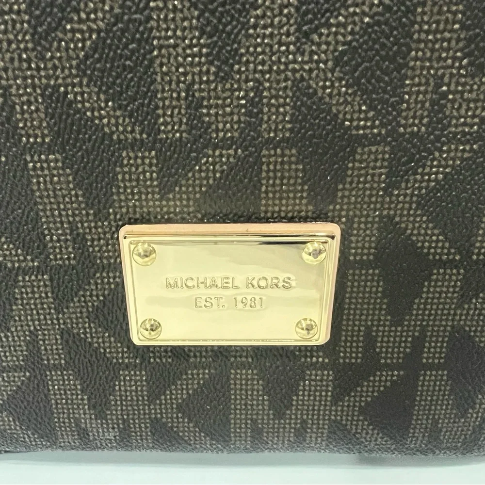 Michael Kors Black and Brown Logo Tablet Carrying Case